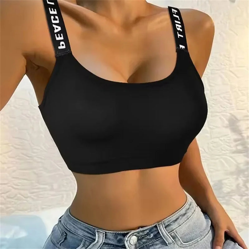 Ropa interior para mujer sin aros integrada con almohadilla para el pecho, correa para el pecho para mujer, envoltura para el pecho, fitness, yoga. todas las ocasiones