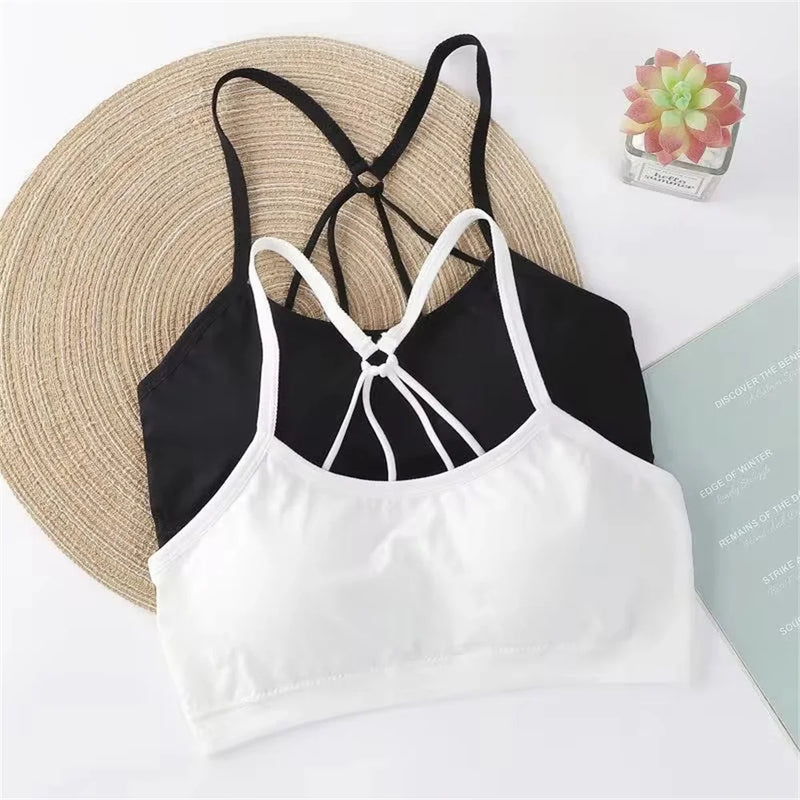 Ropa interior para mujer sin aros integrada con almohadilla para el pecho, correa para el pecho para mujer, envoltura para el pecho, fitness, yoga. todas las ocasiones