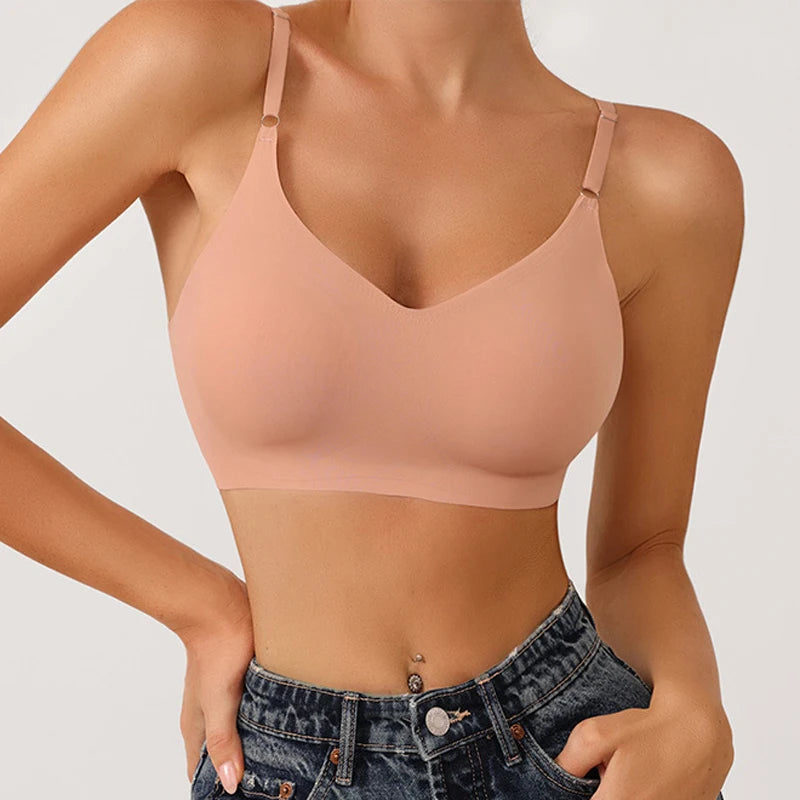 Sujetadores sin costuras CINOON para mujer. Sujetador tipo bralette con relleno extraíble, de una pieza, sin aros, para una comodidad íntima.